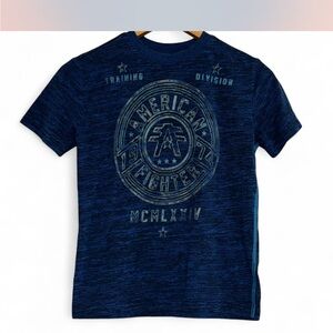 American Fighter Kids Blue Graphic T-Shirt